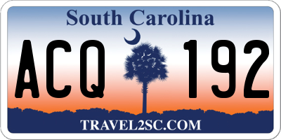 SC license plate ACQ192