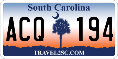 SC license plate ACQ194