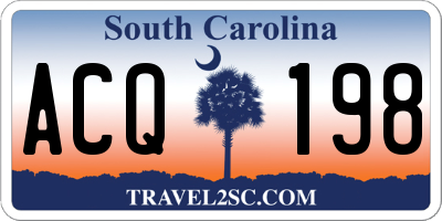 SC license plate ACQ198