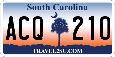 SC license plate ACQ210