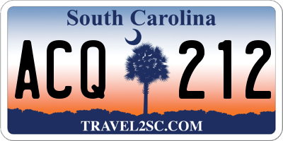 SC license plate ACQ212