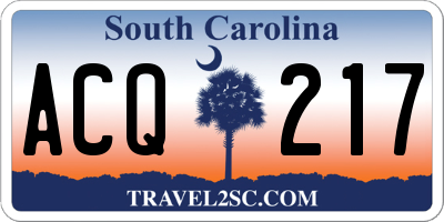 SC license plate ACQ217