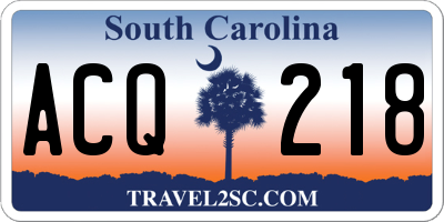 SC license plate ACQ218
