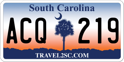 SC license plate ACQ219