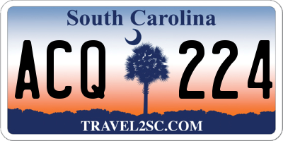 SC license plate ACQ224