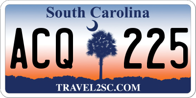 SC license plate ACQ225