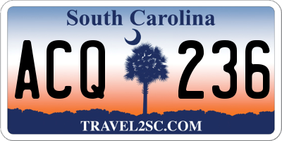 SC license plate ACQ236