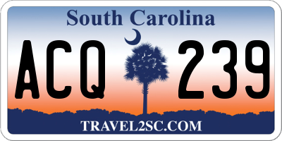 SC license plate ACQ239