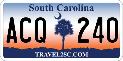 SC license plate ACQ240