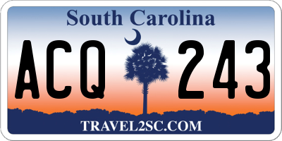 SC license plate ACQ243