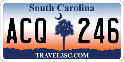 SC license plate ACQ246