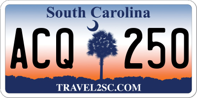 SC license plate ACQ250