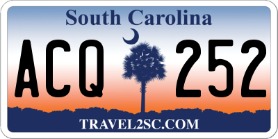 SC license plate ACQ252