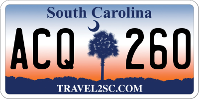 SC license plate ACQ260