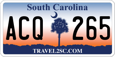 SC license plate ACQ265
