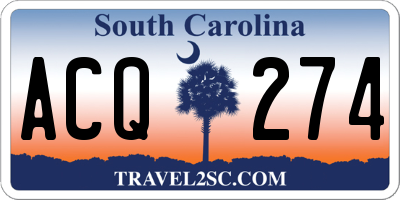 SC license plate ACQ274
