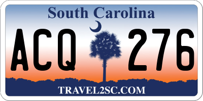 SC license plate ACQ276
