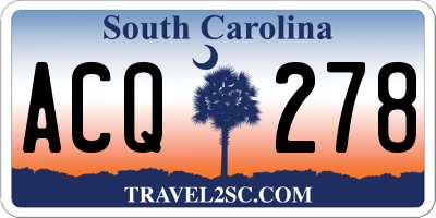 SC license plate ACQ278