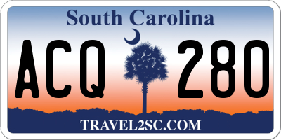SC license plate ACQ280