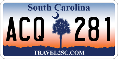 SC license plate ACQ281