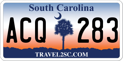 SC license plate ACQ283