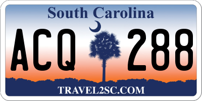 SC license plate ACQ288