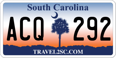 SC license plate ACQ292