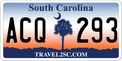 SC license plate ACQ293