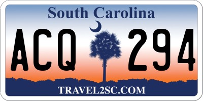 SC license plate ACQ294
