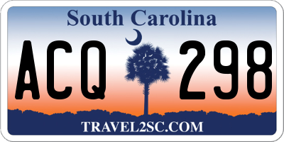 SC license plate ACQ298