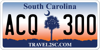 SC license plate ACQ300