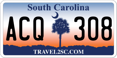 SC license plate ACQ308