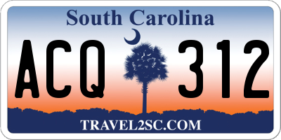 SC license plate ACQ312