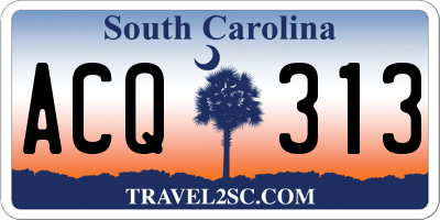 SC license plate ACQ313