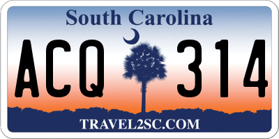 SC license plate ACQ314
