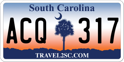 SC license plate ACQ317