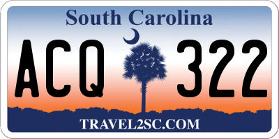 SC license plate ACQ322