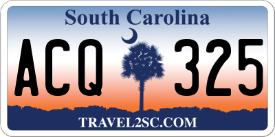 SC license plate ACQ325