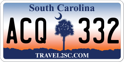 SC license plate ACQ332
