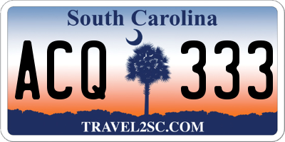 SC license plate ACQ333