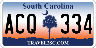 SC license plate ACQ334