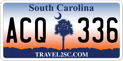 SC license plate ACQ336