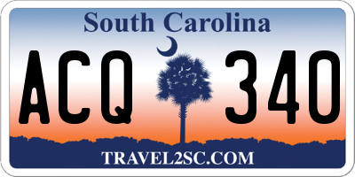 SC license plate ACQ340