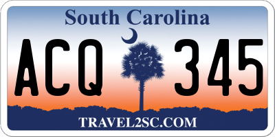 SC license plate ACQ345