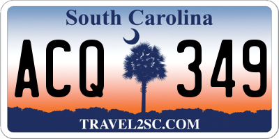SC license plate ACQ349
