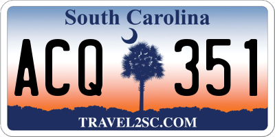 SC license plate ACQ351