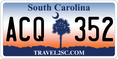 SC license plate ACQ352