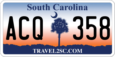 SC license plate ACQ358