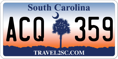 SC license plate ACQ359