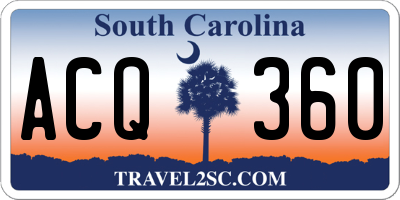 SC license plate ACQ360